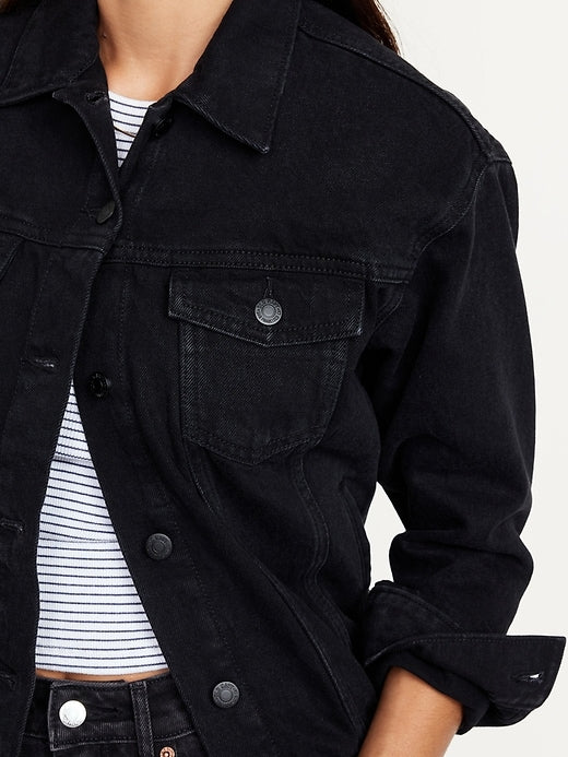 Shop Black Classic Denim Jacket