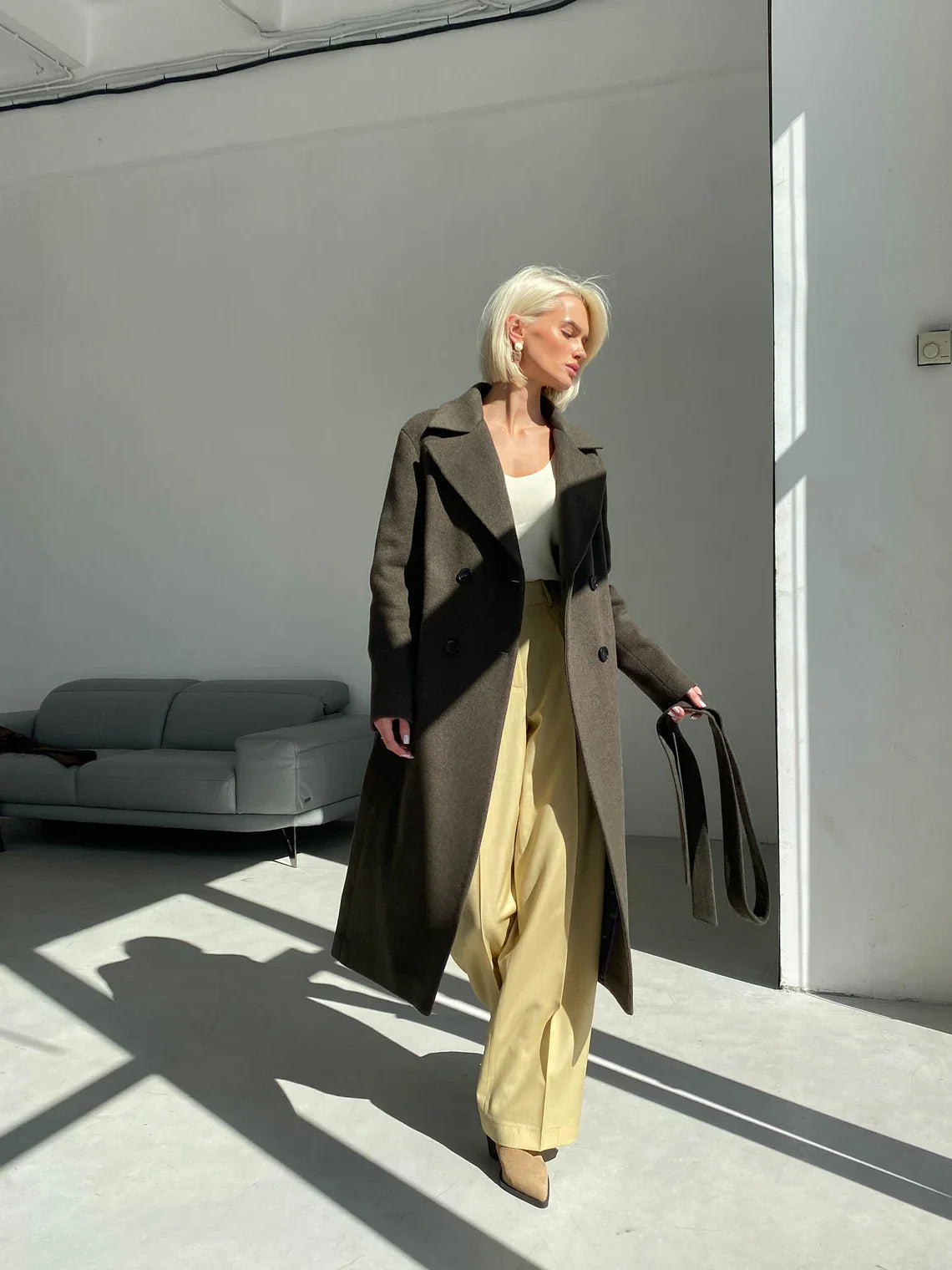 Shop Khaki wool coat, Green wool coat