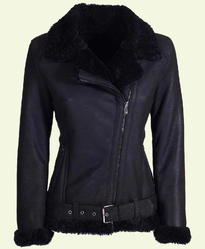 Edgy Biker Style with a Cozy Shearling Finish