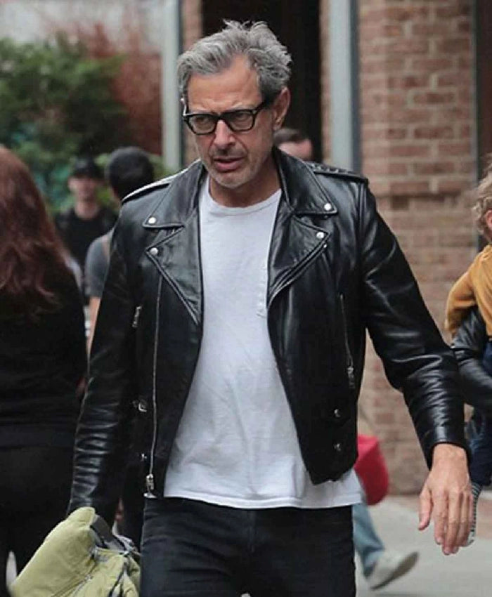 Jeff Goldblum Style Leather Jacket for Men