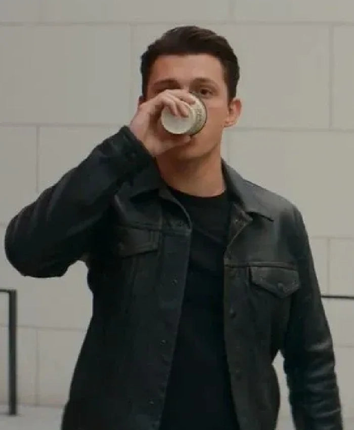 Shop Tom Holland Jacket | Uncharted Leather Jacket Men Celebrity Jacket
