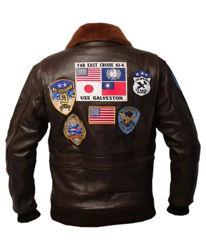 Shop Top Gun Tom Cruise Pete Maverick Pilot Flight Bomber Leather Jacket